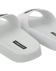 Dolce & Gabbana Chic White Slide Sandals - Luxury Summer Footwear