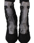 Dolce & Gabbana Embroidered Floral Stiletto Socks Booties