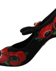 Dolce & Gabbana Floral Mary Janes Pumps with Crystal Detail