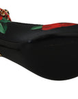 Dolce & Gabbana Floral Mary Janes Pumps with Crystal Detail