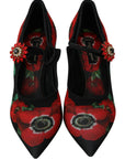 Dolce & Gabbana Floral Mary Janes Pumps with Crystal Detail