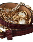 Dolce & Gabbana Crystal Studded Waist Belt in Purple