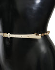 Dolce & Gabbana Champagne Crystal Embellished Leather Belt