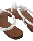 Dolce & Gabbana Pom Pom Flip Flop Ankle Strap Flats