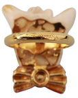 Dolce & Gabbana Chic Canine Gold-Tone Statement Ring