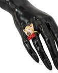 Dolce & Gabbana Chic Canine Gold-Tone Statement Ring