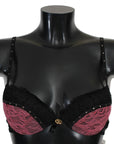 Roberto Cavalli Elegant Black Lace Push-Up Bra