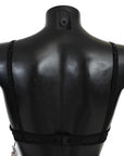 Roberto Cavalli Elegant Black Lace Push-Up Bra