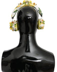 Dolce & Gabbana Glamorous Gold-Embellished Leather Headphones