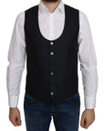 Dolce & Gabbana Elegant Blue Silk-Blend Formal Vest