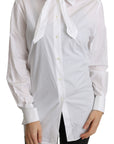 Dolce & Gabbana Elegant Scarf Neck Cotton Blouse