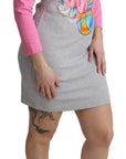 Chic Gray Cotton Blend Moschino Sweater Dress