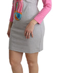 Chic Gray Cotton Blend Moschino Sweater Dress