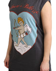 Dolce & Gabbana Elegant Gray Cotton Cap Sleeve Tee