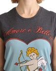 Dolce & Gabbana Elegant Gray Cotton Cap Sleeve Tee