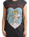 Dolce & Gabbana Elegant Gray Cotton Cap Sleeve Tee