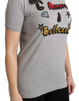 Dolce & Gabbana Sequined Motive Cotton Tee