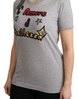 Dolce & Gabbana Sequined Motive Cotton Tee