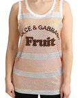 Dolce & Gabbana Crystal Embellished Sleeveless Cotton Top