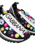 Dolce & Gabbana Black Crystal-Embellished Low Top Sneakers