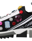 Dolce & Gabbana Black Crystal-Embellished Low Top Sneakers