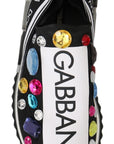 Dolce & Gabbana Black Crystal-Embellished Low Top Sneakers