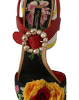 Dolce & Gabbana Multicolor Floral Crystal Embellished Sandals