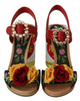 Dolce & Gabbana Multicolor Floral Crystal Embellished Sandals