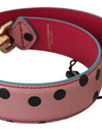 Dolce & Gabbana Elegant Pink Polka-Dotted Leather Shoulder Strap