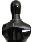Dolce & Gabbana Crystal Embellished Floral Charm Necklace