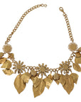 Dolce & Gabbana Elegant Crystal Charms Leaves Pendant Necklace