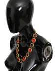 Dolce & Gabbana Elegant Crystal Charm Statement Necklace