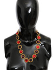 Dolce & Gabbana Elegant Crystal Charm Statement Necklace