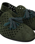 Dolce & Gabbana Elegant Green Suede Loafers for Men