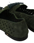 Dolce & Gabbana Elegant Green Suede Loafers for Men