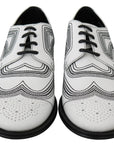 Dolce & Gabbana Elegant White Leather Derby Shoes