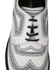 Dolce & Gabbana Elegant White Leather Derby Shoes