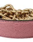 Dolce & Gabbana Elegant Pink Gold Leather Shoulder Strap