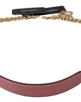 Dolce & Gabbana Elegant Pink Gold Leather Shoulder Strap