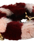 Dolce & Gabbana Bordeaux Pink Fur Shoulder Strap Luxury Accessory