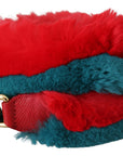 Dolce & Gabbana Elegant Red Lapin Fur Shoulder Strap