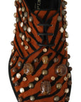 Dolce & Gabbana Tiger Pattern Crystal Embellished Flats