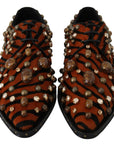 Dolce & Gabbana Tiger Pattern Crystal Embellished Flats
