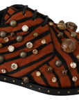 Dolce & Gabbana Tiger Pattern Crystal Embellished Flats