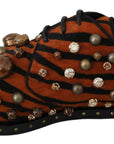 Dolce & Gabbana Tiger Pattern Crystal Embellished Flats
