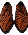 Dolce & Gabbana Tiger Pattern Dress Shoes with Pony Hair