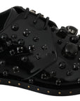 Dolce & Gabbana Elegant Black Dress Shoes with Crystals