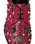 Dolce & Gabbana Fuchsia Pink Crystal Patent Flats
