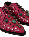Dolce & Gabbana Fuchsia Pink Crystal Patent Flats