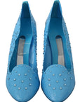 Dolce & Gabbana Crystal Embellished Blue Cinderella Pumps